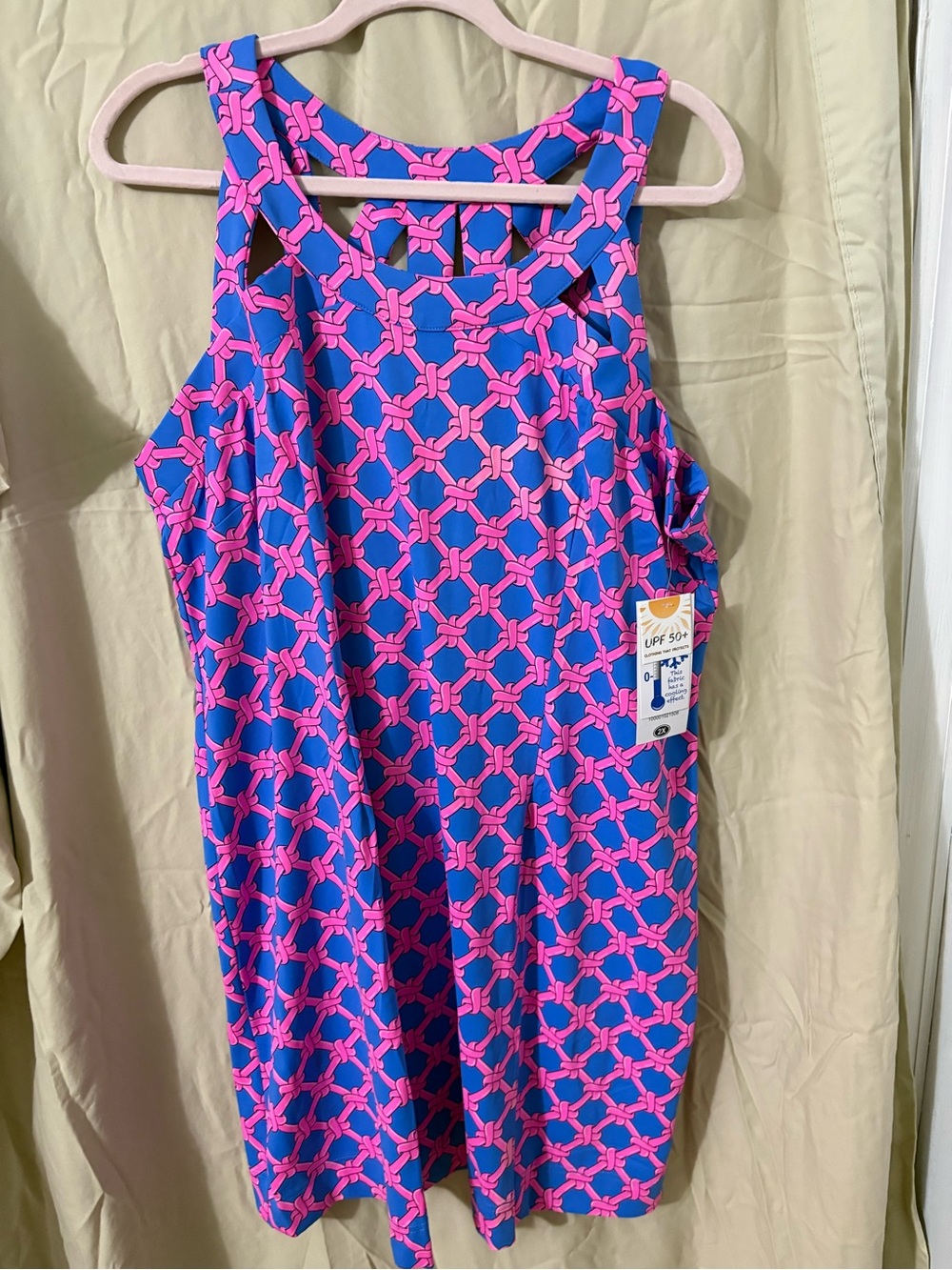 Lulu-B Sea Knot Blue & Pink Geometric blouse